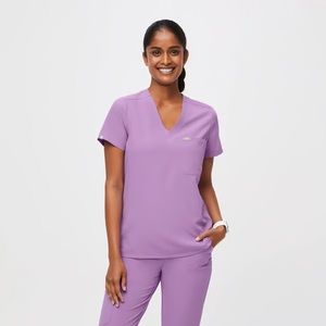 Figs Lilac Dawn Catarina Scrub Top - LARGE - NWT